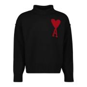 Hart Coltrui Sweater Ami Paris , Black , Heren