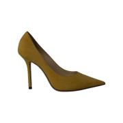 Pre-owned Suede heels Jimmy Choo Pre-owned , Yellow , Dames