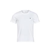 T-Shirt Bianca Logo Blauw Polo Ralph Lauren , White , Heren