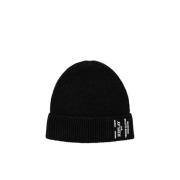 Stijlvolle Beanie Hoed voor Mannen Replay , Black , Heren