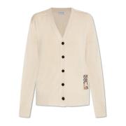 Wollen vest met logopatch Burberry , Beige , Dames