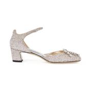 Glitter Kristal Sandalen Jimmy Choo , Gray , Dames