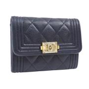 Pre-owned Leather wallets Chanel Vintage , Black , Dames