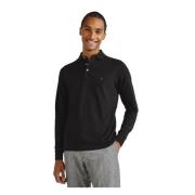 Lange Mouw Polo Shirt Tommy Hilfiger , Black , Heren