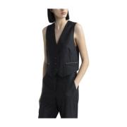 Lurex wol flanellen gilet Peserico , Gray , Dames