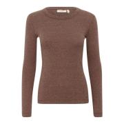 Bruine Melange Longsleeve T-shirt InWear , Brown , Dames