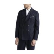 Pinstripe wollen double-breasted blazer Peserico , Blue , Heren