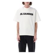 Korte Mouw Crew Neck T-Shirt Jil Sander , White , Heren