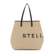 Raffia Logo Winkel Tas Stella McCartney , Beige , Dames