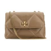 Grijze leren schoudertas Tory Burch , Beige , Dames