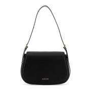 Zwarte leren schoudertas Michael Kors , Black , Dames