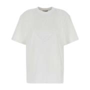 Klassiek Wit Katoenen T-shirt Ganni , White , Dames