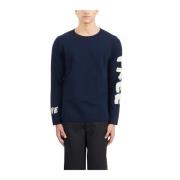 Wollen Crewneck Trui Comme des Garçons , Blue , Heren