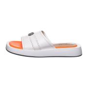 Open teen Leren Sandalen Cesare Gaspari , White , Dames