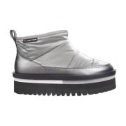 Zilveren Flatform Enkellaarzen voor Vrouwen Tommy Jeans , Gray , Dames