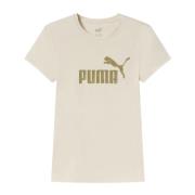 Casual T-shirts voor mannen en vrouwen Puma , White , Dames