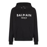 Gedrukte Pari hoodie Balmain , Black , Heren