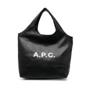 Bedrukte Tote Tas in Zwart Polyurethaan A.p.c. , Black , Dames