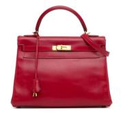 Pre-owned Leather totes Hermès Vintage , Red , Dames