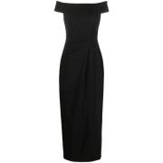 Rekbare Zwarte Maxi Jurk Ralph Lauren , Black , Dames