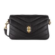 Gewatteerde Flap Crossbody Tas met Metalen Sluiting Lancaster , Black ...