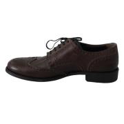 Elegante Derby Brogues van bruin leer Dolce & Gabbana , Brown , Heren