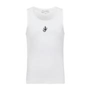 Wit Logo Tanktop Geribbeld Ontwerp JW Anderson , White , Heren