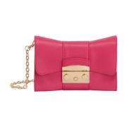 Veelzijdige Mini Crossbody met Strik Design Furla , Pink , Dames