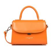 Stijlvolle Flap Handtas met Metalen Sluiting Lancaster , Orange , Dame...