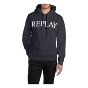 Hoodie met Stijl Replay , Blue , Heren