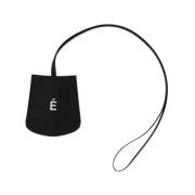 Zwarte Leren Sleutelhouder Ketting Études , Black , Unisex