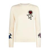 Crew Neck Sweater MC2 Saint Barth , White , Dames