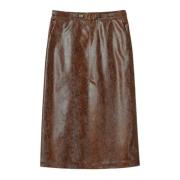 Midi Rok in Trendy Stijl Twinset , Brown , Dames