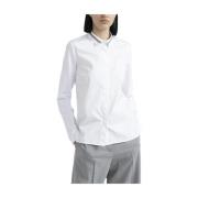 Poplin en katoenen jersey shirt Peserico , White , Dames