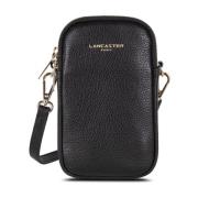 Zwarte of rode leren telefoontas Lancaster , Black , Unisex