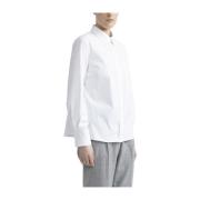 Katoenen popeline shirt met pailletten Peserico , White , Dames