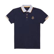 Stijlvolle katoenen polo met contrastkraag RefrigiWear , Blue , Heren