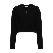 Hart Plaque Sweater Moschino , Black , Dames