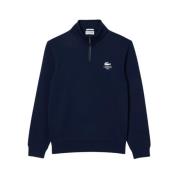 Hoge hals rits trui Lacoste , Blue , Heren