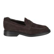 Ebony Suède Loafer met Memory Foam Hogan , Brown , Heren