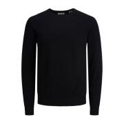 Jjeemil Gebreide Trui met Ronde Hals Jack & Jones , Black , Heren