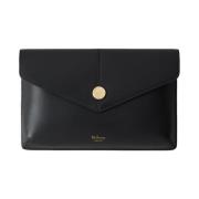 Zwarte Envelop Clutch met Drukknop Mulberry , Black , Dames