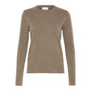 Basis Ronde Hals Pullover Koffie Melange Soaked in Luxury , Beige , Da...