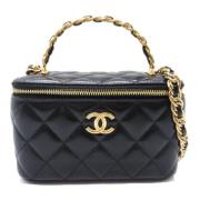 Pre-owned Leather chanel-bags Chanel Vintage , Black , Dames