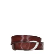 Bruin leren riem met geometrische gesp Orciani , Brown , Dames