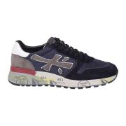 Blauwe Technische Stof en Suède Sneakers Premiata , Blue , Heren