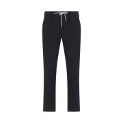 Blauwe broek van stretchwol met elastische tailleband Eleventy , Blue ...