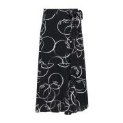 Cirkel Print Wikkelrok Karl Lagerfeld , Black , Dames