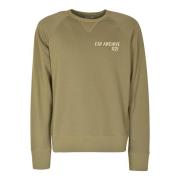 Militaire stijl katoenen sweatshirt met V-inzet Fay , Green , Heren