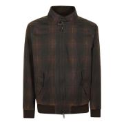 Geruite katoenen jas met geribbelde details Baracuta , Brown , Heren